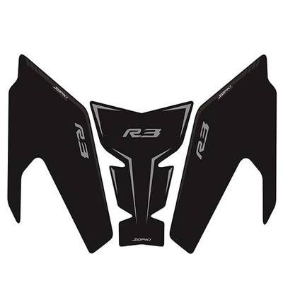 TZMAPU Motorcycle Fuel Tank Protector For Yamaha R3 Fuel Tank Pad Non-Slip Gas Tank Sticker Set Rubber Protection Pad (Black)