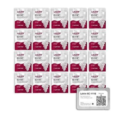Lalvin EC-1118 Wine Yeast (20 Pack) - Sold by CAPYBARA Distributors Inc. | Champagne Yeast, Make Wine Cider Mead Kombucha At Home, 5 g Sachets, Saccharomyces cerevisiae
