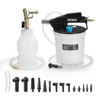FOUR UNCLES Brake Bleeder Vacuum Pump Kit - Pneumatic Brake Fluid Extractor with 1L Refilling Bottle for Brake Fluid Bleeding, One-Person Operation