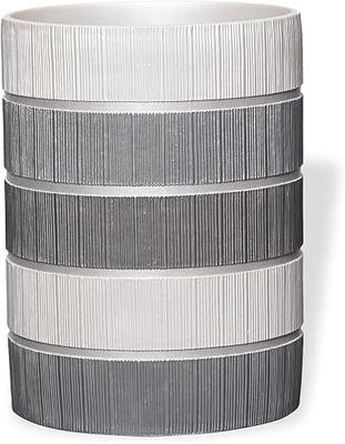 Zahari Home Decorative Trash Can for Bathroom, Office & Bedroom - 2.1 Gallons Stylish & Small Trash Can for Dorms, Desktop & Restroom - Chic Waste Basket for Compact Spaces, Modern Line, Grey