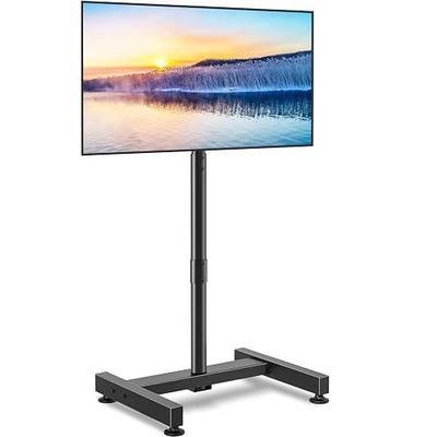 TVON TV Floor Stand for 13-50 inch LCD LED Flat/Curved Panel Screen TVs up to 44 lbs, Height Adjustable TV Stand Mount with VESA 200x200, Portable TV Stand for Bedroom, Dorm Room, Office | Tilting and Rotating Mount, Portrait to Landscape, Height Adjustable Portable TV Stand for Bedroom, Dorm Room,