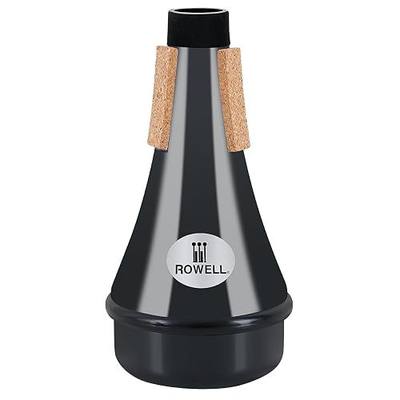 ROWELL Trumpet MuteABS Straight Trumpet MuteLightweight Practice Trumpet MuteTrumpet Acessories for Beginner (Black)