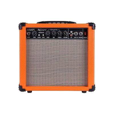 Leo Jaymz 20W Electric Guitar Amplifier - Clean and Distortion Channel - 3 Band Equalization and CD Line Input - Recording Studio, Practice Room, Small Courtyard (6.5", Orange)