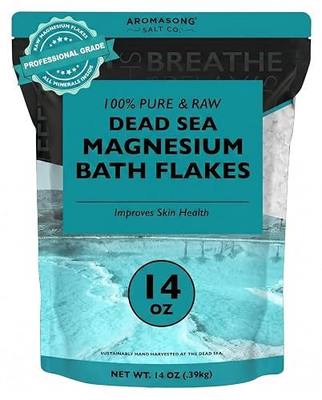 Aromasong Dead Sea Magnesium Flakes for Bath - 16,325 Mg Magnesium Chloride per Bath - Superior Alternative to Epsom Salt - Used as Muscle & Foot Soak - 14 oz Bag