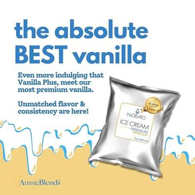 AussieBlends Premium Vanilla Ice Cream Mix For Soft Serve, Rolled Ice Cream, Gelato, Liquid Nitrogen, 1-Pack, Imported