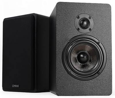 Micca MB42X G2 Premium 2-Way Passive Bookshelf Speakers, Stereo Pair, Black | Amplifier Required, Upgraded 4-Inch Carbon-Fiber Woofer, 0.75-Inch Silk-Dome Tweeter, Desktop, Home Theater, Surround Sound