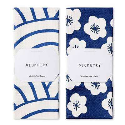 GEOMETRY Kitchen Tea Towels - Quick Dry Microfiber Dish Towels for Kitchen Every Bloom, 18" x 30" 2 Pack