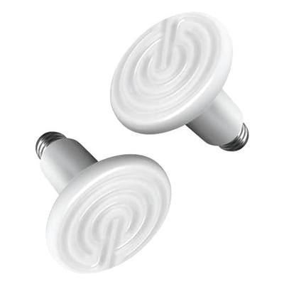 Simple Deluxe 150W 2 Pack Ceramic Heat Emitter, Non-Light Emitting Heat Lamp for Amphibian Pet Terrariums, Chameleons, Lizards, Snakes, and Incubating Chickens White