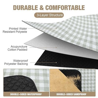 Picnic Blankets Outdoor Extra Large - 80"x80" Portable Waterproof Picnic Blanket, Machine Washable 3-Layer Foldable Park Mat with Sandproof Backing for Grass, Hiking, Travel, Concerts, Indoor (Green)
