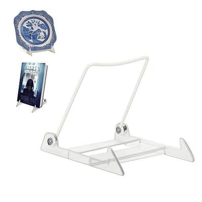 KINGDOM SOLUTIONS MADE IN USA 4-Pack Adjustable Acrylic Easels - Plate Stand - Sturdy Book Stand for Art, Pictures, Plates, Frames - Unique on the Market