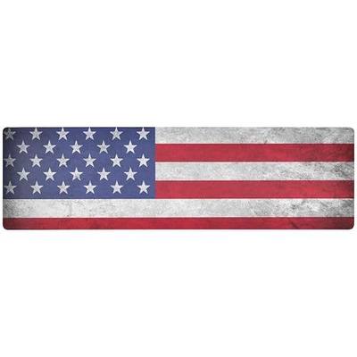 2 in 1 Table Runner Trivet for Hot Pots and Pans Heat Resistant Non Slip Waterproof 39 x 12 Inch Decorative Table Protector for Kitchen Countertop Patriotic July 4th American Flag