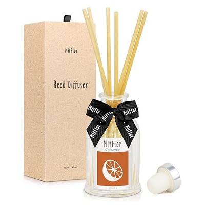 Reed Diffuser Set, MitFlor Citrus Amber Hotel Collection Diffuser 3.4 fl oz, Long-Lasting Fragrance Home & Bathroom Decor, Aromatherapy Diffuser Oil Gift Set