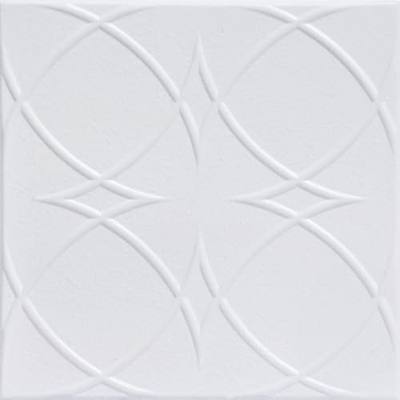 À LA MAISON CEILINGS R82 Circles and Stars Foam Glue-up Ceiling Tile (21.6 sq. ft./Case) Pack of 8 Ultra Pure White - Satin (Behr)