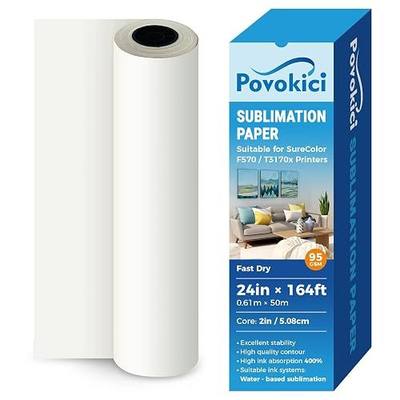 Dye Sublimation Paper Roll Fast Dry 95gsm 24in x 164ft 2" Core for F570 Heat Transfer Printing US Stock