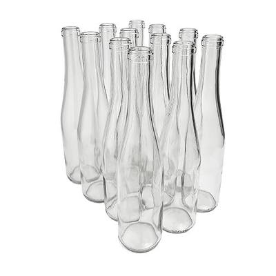 375ml Clear Glass Bottles, W17 Hock Riesling, 12-Count Case - NO CORKS | Flint stretch-style Empty Wine Bottles for home winemaking, mead and ice wine storage | Accepts #8 or #9 Corks | Wine bottle