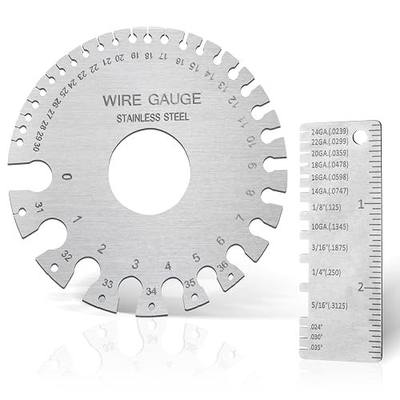 2Pcs Metal Gauge Thickness Tool, Wire Gauge Measuring and Sheet Metal Gauge | Dual-Sided Stainless Steel Thickness Gauge for Welding karmiero