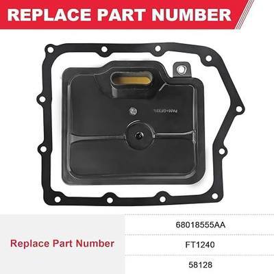 62TE Automatic Transmission Filter with Gasket Kit Fits for Dodge Grand Caravan Avenger Ram ProMaster Chrysler Town & Country 200 Replaces# 68018555AA FT1240 58128