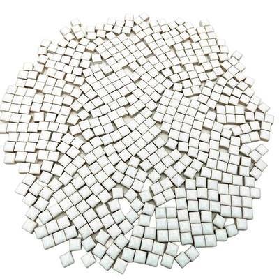 500PCS / 1.1LB Square Ceramic Mosaic Tiles, 0.4 x 0.4 inch Handmade Making Creative Micro Mosaic Tiles for DIY Art and Home Decorations (White)