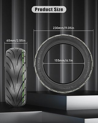 9.5 x 2.50 Off-Road Tire 9.5 Inch Tubeless Tire for Niu KQI3 Electric Scooter Accessories Rear Front Wheel Replacement Tire Anti-skid Shockproof (1 Pce, type 2)
