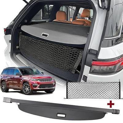 Cargo Cover for 2022-2024 2025 2026 Jeep Grand Cherokee Accessories(2 Row; WL) 4XE,Carbon Fiber Look Retractable Storage Tonneau Luggage Security Shield Shade Privacy Trunk Cover