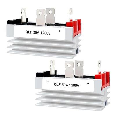 (2 pcs) Full Rectifier Bridge 50A;Input:3V-400Vac; Ac to Dc;1200V;with HeatSink;Rectifier Diode;12V 24V 48V 110V 120V 240V Both Can be Used