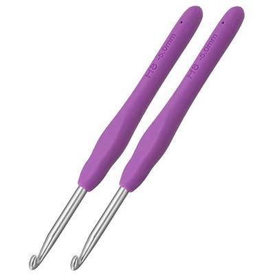 2Pcs Size H / 5.0mm Crochet Hooks, Ergonomic Crochet Hook for Arthritis | Knitting Needles for Beginners,Extra Long, Smooth, Comfortable for Knitting Sweaters,Scarves and Hats(Size H / 5.0mm)