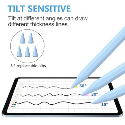 Stylus Pen for iPad 2018-2023 with Palm Rejection, Active Pencil for iPad 10th/9th/8th/7th/6th Generation, for iPad Pro 11/12.9 inch, for iPad Air 5th/4th/3th, for iPad mini 6th/5th Gen(Sky Blue)