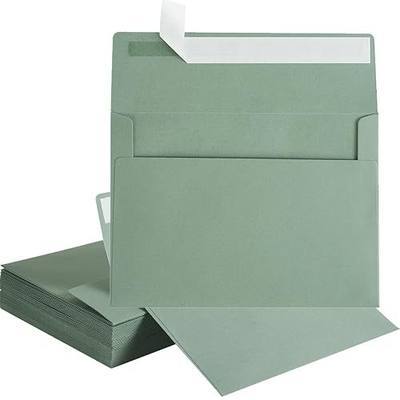 50 Pack 5 x 7 Envelopes A7 Self Seal, 5.24 x 7.21 Inches, Sage Green | For Wedding & Party Invitations, Greeting Cards, Announcements, Photos