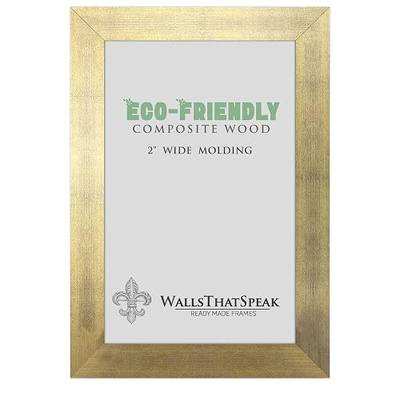 wallsthatspeak 12x16 Gold Picture Frame for Posters Puzzles or Artwork, 2-Inch Wide Border Moulding Photo Frames