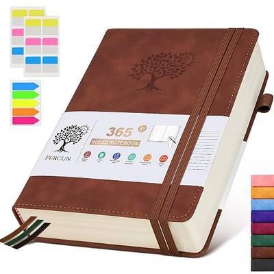 A5 Lined Journal Notebook - 365 Page Leather Journals for Writing Women & Men,Hardcover Notebook with 100Gsm Thick Pages,Daily Diary for Travel, Work,School,Note Taking,College Ruled (5.9" x 8.5")