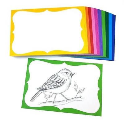 PPAPPAPPIYO 4x6 Decorative Border Index Cards, 50 Pack - 260gsm | Thick 260gsm premium white cardstock with colorful decorative borders. Perfect for drawing, colored pencils, and study notes.