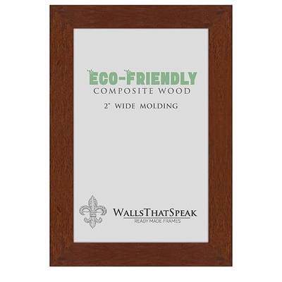wallsthatspeak 16x26 Dark Walnut Rustic Pine Picture Frame for Posters Puzzles or Artwork, 2-Inch Wide Border Moulding Photo Frames