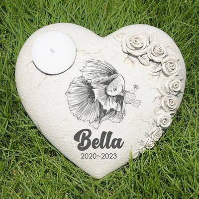 Personalized Betta Fish Memorial Stone, Pet Grave Markers Outdoor, Pet Headstone, Pet Tombstone, Personalized Garden Memorial Stones