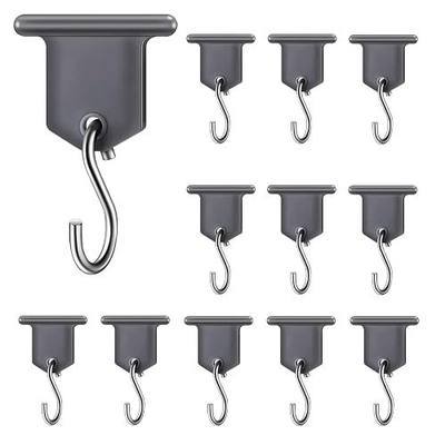 12 Pcs RV Awning Light Holder - Camper Hook Accessory, Plastic and Metal S Shaped Hook, Gray Support Hanger for Camping Tent Indoor Outdoor Decor (12 Pieces)