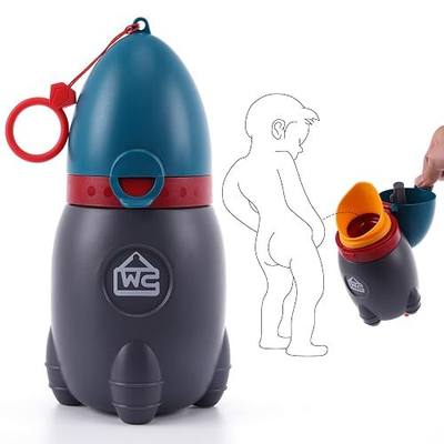 Portable Potty for Kids – Leak-Proof Rocket Travel Urinal for Boys & Girls, Lightweight Road Trip Essential for Car, Camping, Potty Training, Easy-Clean Reusable Pot(Deep Blue)