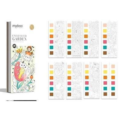 MiDeer Pocket Watercolor Painting Book for Kids Ages 4-8+, Mess Free Paint with Water Coloring Books, Travel Watercolor Kit, Party Favors Arts Crafts Birthday Gifts for Girls - Enchanted Garden