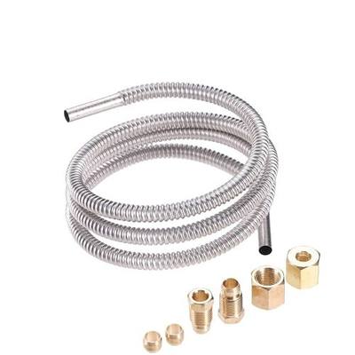 1/4'' Pilot Tube with Fitting Kit | 36 Inch Stainless Steel Flex Pilot Tube with Compression Fittings M10x1 Male Female Nut for Natural Gas Propane Appliances