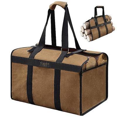 Highpro Firewood Carrier - Log Carrier for Firewood, Waxed Canvas Log Carrier bag with Handles Best for Carrying Wood at Home or Camping Outdoor indoor