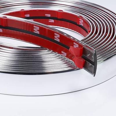 13FT Automotive Chrome Trim Molding 1"(25mm) Car Side Body Moldings | Chrome Trim Side Molding Self Adhesive Heavy-Duty UV Protected Scratch-Proof for All Vehicles Body Door Window Bumper