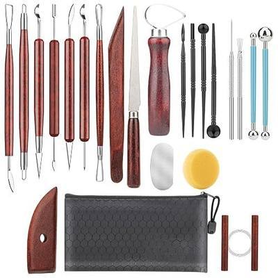 23PCS Clay Tools Sculpting, Ceramic & Pottery Modeling Tool, Ceramics Tools Set, Polymer Tools Kit, Air Dry Clay Tools for Carving, Molding, Pottery Wheel, Crafting Supplies, Pros, Beginners, Adults