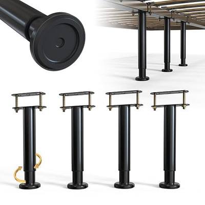 Under Bed Metal Support Legs, Adjustable Height Bed Frame Support Leg, Bed Slat Support Leg for Heavy Duty/Wooden/King/Queen Bed Frame (7"-12.6" (4pcs))