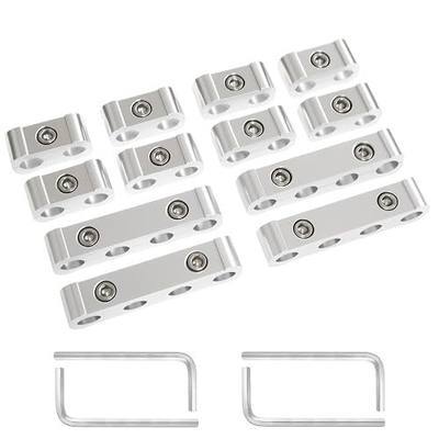 12-Piece Spark Plug Wire Separator and Holder Set for 8mm 9mm 10mm Spark Plug Wire Holder Clips - Keep your wires organized and protected! (silver)