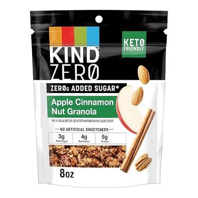 KIND Zero Added Sugar Granola, Apple Cinnamon Nut, Gluten Free, Low Sugar, Keto Snacks, 5g Protein, 8oz, 1 Count