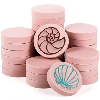 Tosnail 30 Pack 2" Round Rubber Stamp Carving Blocks, Soft Rubber for Craft Project, Great for Beginners and Professional - Pink