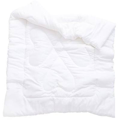 J-pinno Boys Girls Crib Toddler White Comforter Down Alternative Quilt Fluffy Duvet Insert for Spring Autumn Machine Washable (47" X 59", White 2.25 Pound)