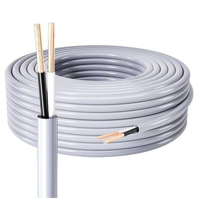 OTOMO Enough Long 50FT 14 Gauge 2 Way Trailer Wire CCA Bonded Extension Cable, SAE J1128 Trailer Wiring Harness Color-Coded Primary Wire Spools for RV Camper Towing Boat - Black/White