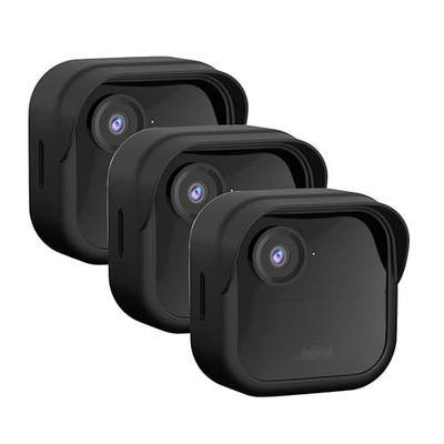Silicone Case Cover for All-New Blink Outdoor 4 (4th Gen) - Weatherproof Protective Skin Cover with Hat Brim for All-New Blink Outdoor 4 & 2K Smart Security Camera (Black, 3 Pack)