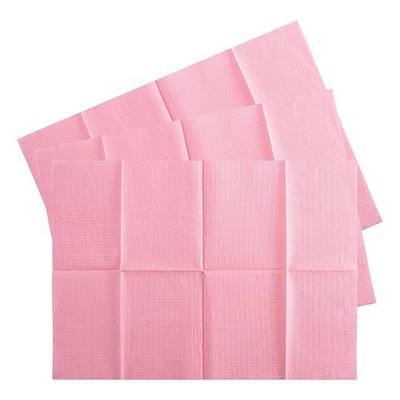 MAQIHAN 75pcs Dental Bibs Disposable - Pink Dentist Bib for Nail, Tattoo | 18"x13" Nail Mat, Paper Towel, Napkins for Nail Table, Tattoo Tray Covers, Lash, Manicure Tech, Art Essential Stuff Supplies