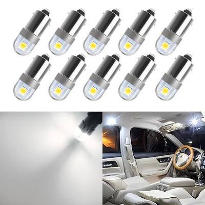 AUXLIGHT BA9S BA9 1895 1891 53 57 64111 3893 47830 Error Free LED Bulb, Super Bright 3030-SMD Interior Car Bulbs Replacemet for Dome Map License Plate Glove Box Lights (6000K White, Pack of 10)