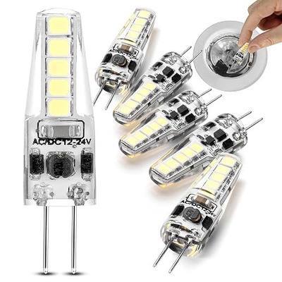Heifymi G4 LED Bulb 12-24V AC/DC 3W Daylight 6000K 20W Halogen Bulb Equivalent T3 JC Bi-Pin Base Ceiling Recessed Puck Light for RV Camper Trailer Marine Boat Motorhome, 5 Pack